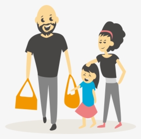 Family Shopping Illustration - Shopping Family Clipart Png, Transparent Png, Transparent PNG