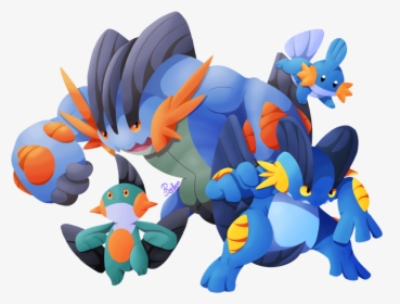 Mudkip Drawing Swampert Costume - Pokemon Brick Bronze Best Starter, HD Png Download, Transparent PNG