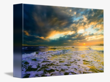 Transparent Heavenly Clouds Clipart - Stormy Sunset At Beach, HD Png Download, Transparent PNG