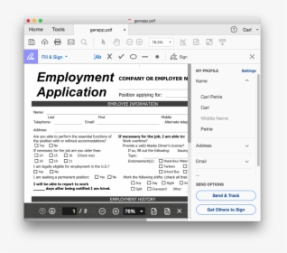 Box - Simple Word Employment Application Template, HD Png Download, Transparent PNG