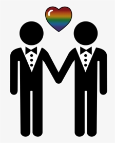 Silhouette Of Two, Gay Pride, Grooms Standing Hand - Clipart Homosexual, HD Png Download, Transparent PNG