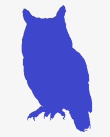 Blue Owl Silhouette - Owl Silhouette Drawing, HD Png Download, Transparent PNG