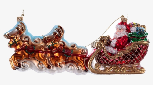 Reindeer Sleigh Png Pic - Addobbi Holyart In Vetro Soffiato, Transparent Png, Transparent PNG