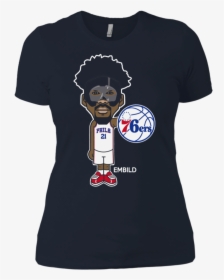 Find Philadelphia 76ers Joel Embiid Shirt Ladies - Cartoon, HD Png Download, Transparent PNG