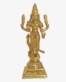 Lord Murugan Sculpture With Vel & Peacock In Brass,, HD Png Download, Transparent PNG
