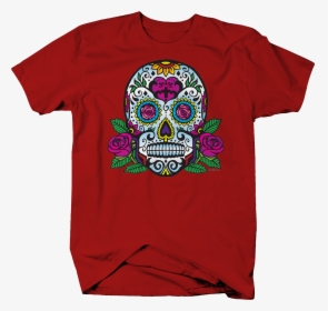 Paisley Day Of The Dead Skull Pink Rose Flowers Culture - Employee Of The Month T Shirt, HD Png Download, Transparent PNG