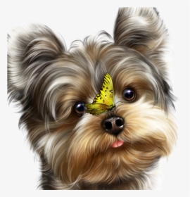 Fairy Yorkie And Butterflies - Yorkies Png, Transparent Png, Transparent PNG