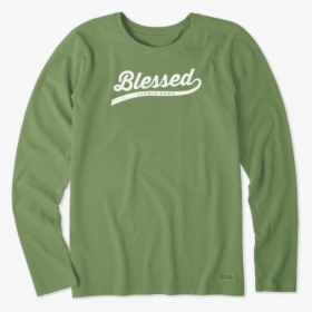 Women S Blessed Long Sleeve Crusher Tee - Long-sleeved T-shirt, HD Png Download, Transparent PNG
