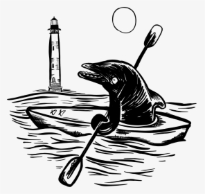 Dolphin Kayaking - Illustration, HD Png Download, Transparent PNG