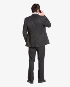 Cutout Man Standing Back Phone - Business Man Back View, HD Png Download, Transparent PNG