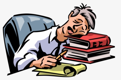 Vector Illustration Of Exhausted, Overworked, Underappreciated - Tired Office Worker Cartoon, HD Png Download, Transparent PNG