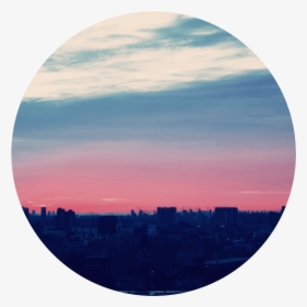 #aesthetic #aestheticcircle #pink #blue #city #landscape - Skyline, HD Png Download, Transparent PNG