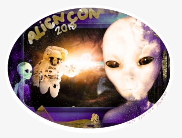 Alien Digital Collage Button Illustration - Alien Con 2018, HD Png Download, Transparent PNG
