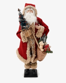 Santa Claus With Tree And Gift Bag - Santa Claus, HD Png Download, Transparent PNG