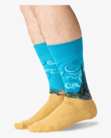 Men S Van Gogh S Wheat Field With Cypresses Socks In - Sock, HD Png Download, Transparent PNG