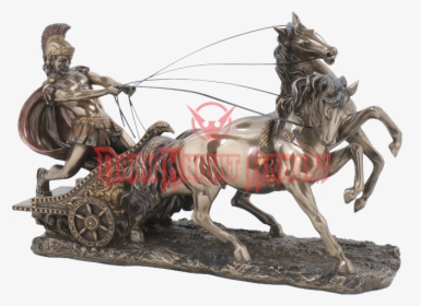 Bronze Roman Chariot Statue , Png Download - Roman Chariot Two Horses, Transparent Png, Transparent PNG