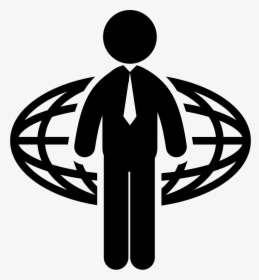 Businessman And Oval World Grid Behind - Choices Clipart Black And White, HD Png Download, Transparent PNG