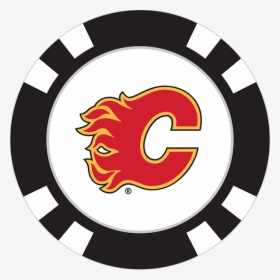 Calgary Flames Poker Chip Ball Marker - Calgary Flames Circle Logo, HD Png Download, Transparent PNG