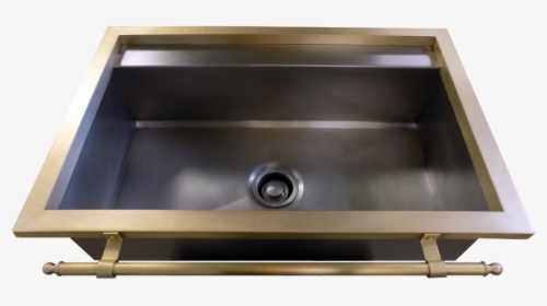Constantine Iv Stainless Steel And Brass Sink - Brass Apron Front Sink With Towel Bar, HD Png Download, Transparent PNG