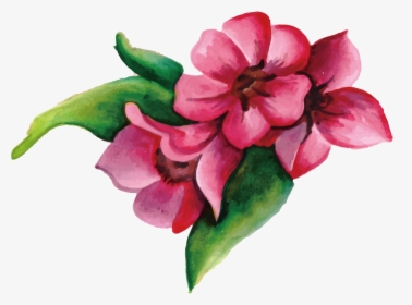 Pink Flowers Png Download - Painted Pink Flower Png, Transparent Png, Transparent PNG