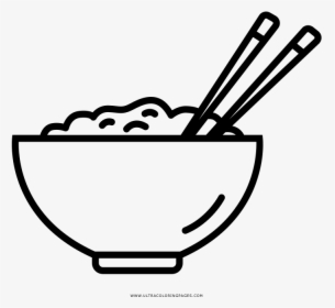 Rice Bowl Coloring Page - Rice Bowl Clip Art, HD Png Download, Transparent PNG