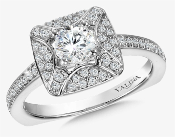 Valina Diamond Halo Engagement Ring Mounting In 14k - Pre-engagement Ring, HD Png Download, Transparent PNG