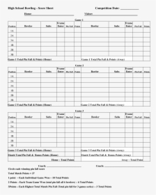 Bowling Score Sheet Png - Bowling Team Score Sheet Printable, Transparent Png, Transparent PNG