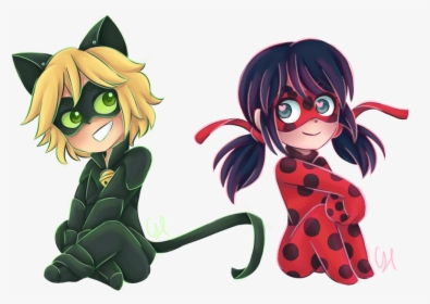 Drawing Ladybug Chat Noir Clip Free Stock - Lady Bug And Cat Noir Drawing, HD Png Download, Transparent PNG