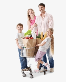 Family Shopping Cart Png, Transparent Png, Transparent PNG