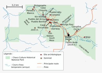 Carte Chaco Canyon 1 - Chaco Canyon Map, HD Png Download, Transparent PNG