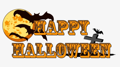 Happy Halloween Moon Bat Png - Illustration, Transparent Png, Transparent PNG