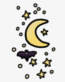 #scary #halloween #bat #moon #star #scarynight #monster - Illustration, HD Png Download, Transparent PNG
