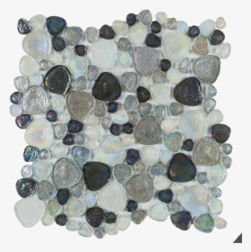 Pebble Pattern White And Multi-grey Melted Glass Mosaic - Pebble Glass Mosaic, HD Png Download, Transparent PNG