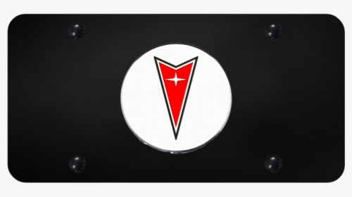 Au-tomotive Gold Pontiac Logo Chrome On Black Plate - Emblem, HD Png Download, Transparent PNG