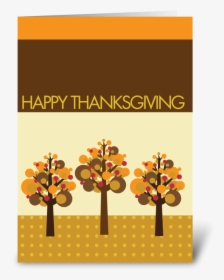Three Fall Modern Trees Greeting Card - Greeting Card, HD Png Download, Transparent PNG