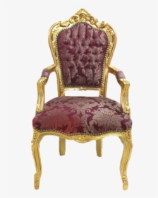 Dining Armchair Gold Frame, Dark Red Royal Flowers - Royal Red Armchair, HD Png Download, Transparent PNG