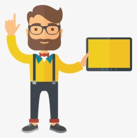 Lawyer Vector Desk - Man With Laptop Vector, HD Png Download, Transparent PNG