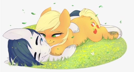 Littlemoshi, Canon X Oc, Cuddling, Everjack, Grass, - Cartoon, HD Png Download, Transparent PNG
