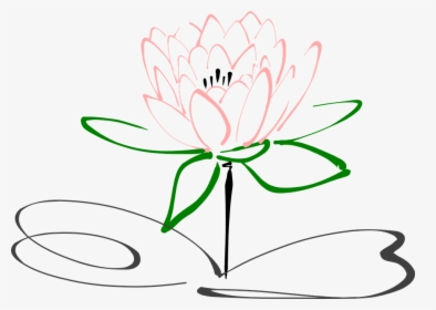 Lotus Flower Pen Drawing Clipart , Png Download - Chinese Characters Lotus Flower, Transparent Png, Transparent PNG