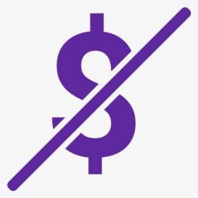Icon Of Dollar Sign With Slash Through It, HD Png Download, Transparent PNG