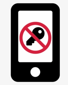 A Black Cell Phone With A Black Key Surrounded By A - Emblem, HD Png Download, Transparent PNG