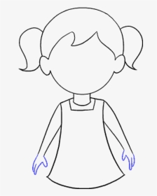 How To Draw Cartoon Girl, HD Png Download, Transparent PNG
