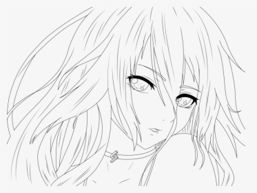 Transparent Anime Lines Png - Draw Anime Beautiful Girl, Png Download, Transparent PNG