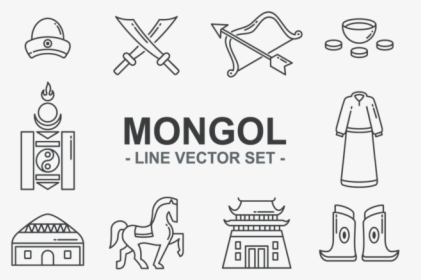 Mongol Icons Vector - Line Art, HD Png Download, Transparent PNG