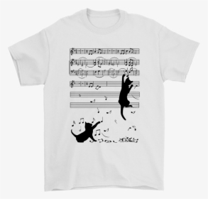 Cat Playing Music Note Music Sheet For Cat Lover Shirts - Garfield Shirts, HD Png Download, Transparent PNG