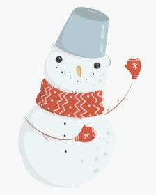Red Scarf Snowman Transparent Cartoon Winter Free Buckle - Snowman, HD Png Download, Transparent PNG