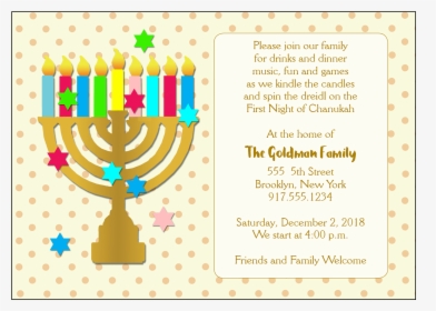 Hanukkah Party Invitation, HD Png Download, Transparent PNG