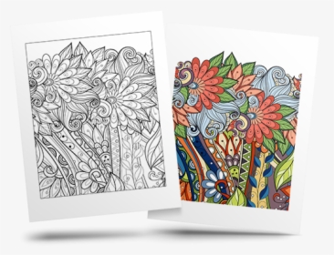 Free Flower Adult Coloring Page - Paisley, HD Png Download, Transparent PNG