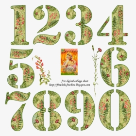 Free Digital Collage Sheet Flower Numbers, HD Png Download, Transparent PNG