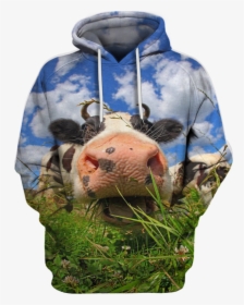 3d All Over Print Lovely Cow Face Shirt - Hoodie, HD Png Download, Transparent PNG